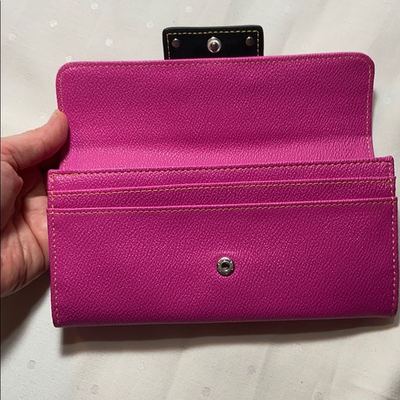 Nine West Pink & Black Pebbled leather long Wallet - Picture 8 of 11